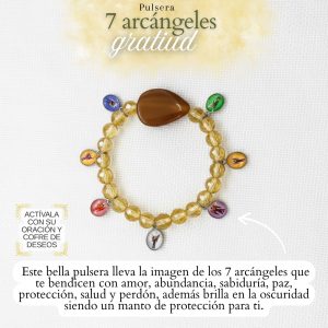 Store pulsera 7 Arcángeles personalizada con piedras naturales y dijes de los siete arcángeles