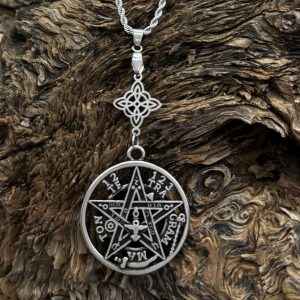 Dije vigilia divina nudo de bruja en plata con tetragramaton sagrado