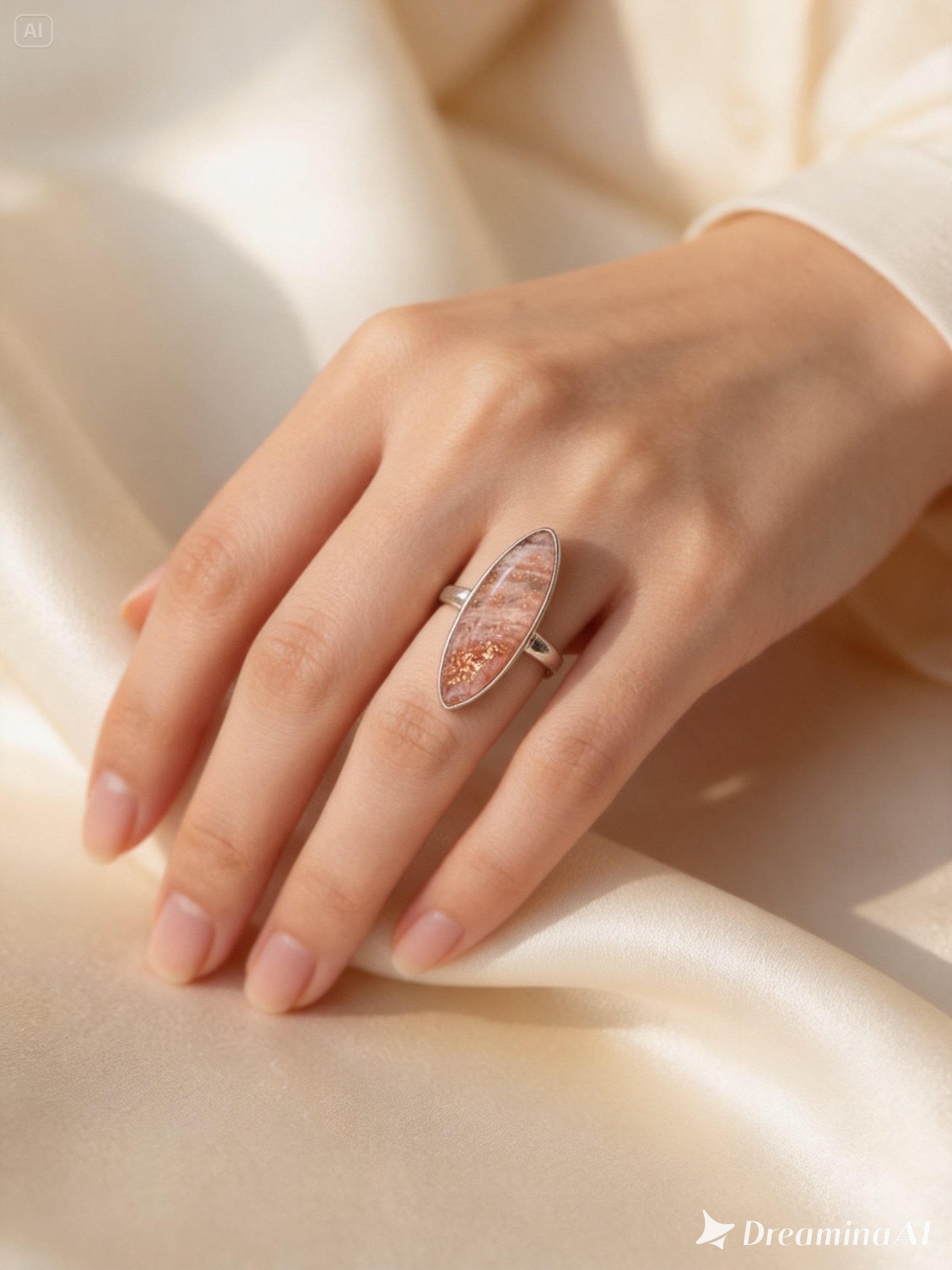 Anillo piedra del sol en plata ley 925 ajustable con diseno en bisel Anillo piedra del sol en plata ley 925 ajustable con diseno en bisel